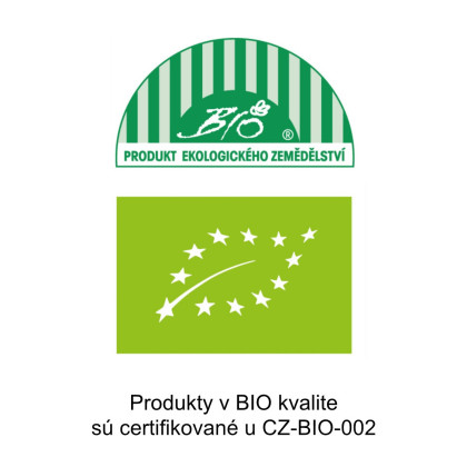Produkty v bio kvalitě sú certifikované u CZ-BIO-002