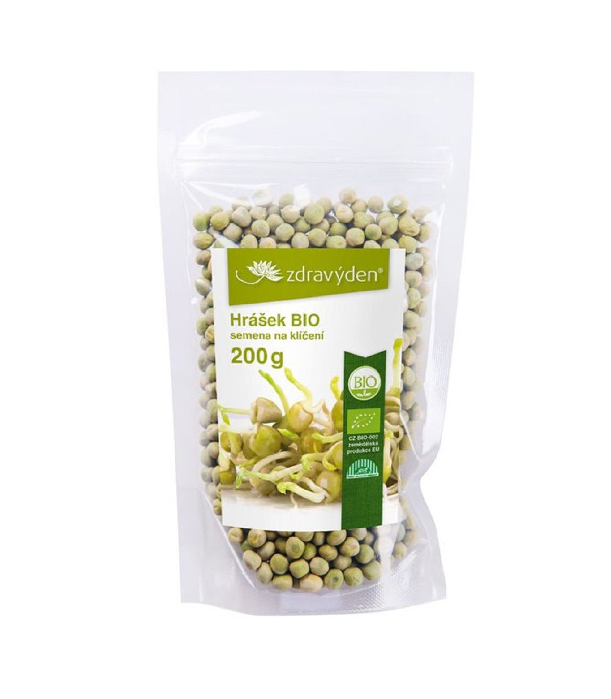 BIO Hrášok - Pisum sativum - bio semená na klíčenie - 200 g