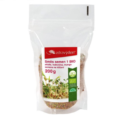 BIO alfalfa, reďkovka, mungo - zmes bio semien na klíčenie - 200 g